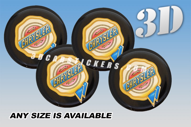 CHRYSLER 3d car wheel center cap emblems stickers decals  :: Color logo/black background ::