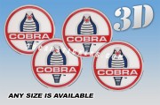 SHELBY COBRA 3d car wheel center cap emblems stickers decals  :: Red/Blue logo/white background ::