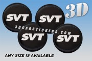 SVT 3d domed car wheel center cap emblems stickers decals  :: White logo/black background ::