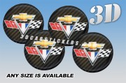 CHEVROLET CORVETTE 3d domed car wheel center cap emblems stickers decals  :: Color logo/carbon background ::