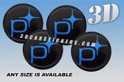 POLESTAR 3d domed car wheel center cap emblems stickers decals  :: Blue logo/black background ::