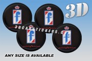 PININFARINA 3d domed car wheel center cap emblems stickers decals  :: Color logo/black background ::