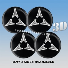 DODGE FRATZOG Decals For Wheel Center Caps - Silver/Black Background 