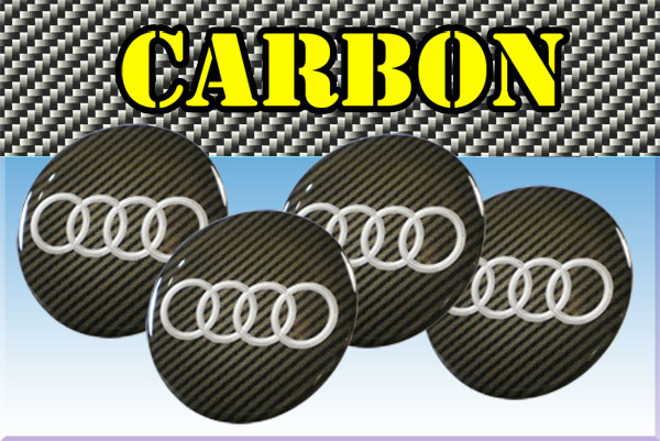 AUDI 3d car stickers for wheel center caps СARBON LOOK