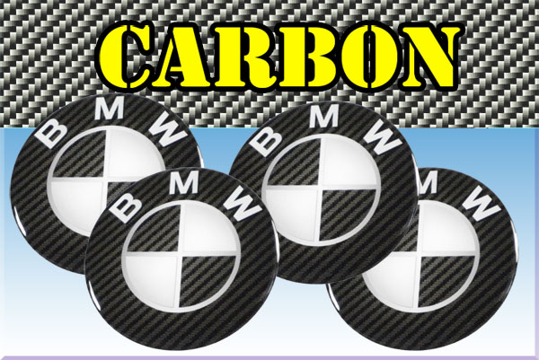 BMW 3d car stickers for wheel center caps СARBON LOOK
