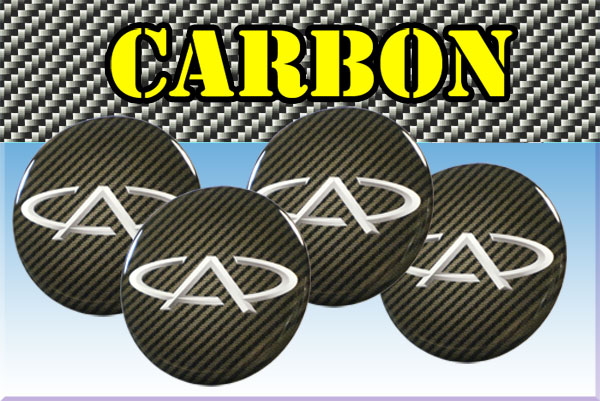 CHERY 3d car stickers for wheel center caps СARBON LOOK