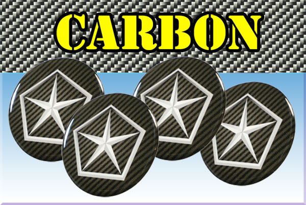 CHRYSLER 3d car stickers for wheel center caps СARBON LOOK
