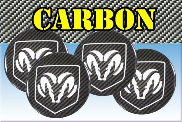 DODGE 3d car stickers for wheel center caps СARBON LOOK