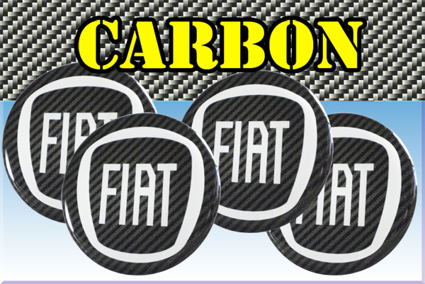 FIAT 3d car stickers for wheel center caps СARBON LOOK