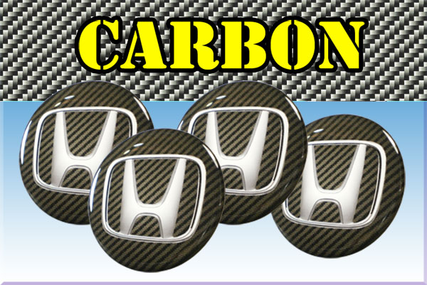 HONDA 3d car stickers for wheel center caps СARBON LOOK