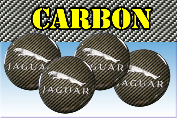 JAGUAR 3d car stickers for wheel center caps СARBON LOOK