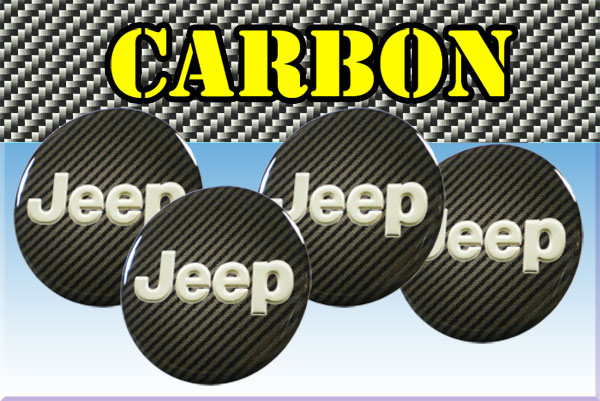 JEEP 3d car stickers for wheel center caps СARBON LOOK