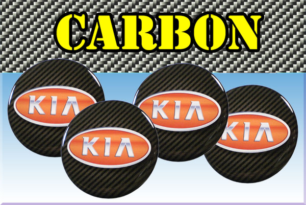 KIA 3d car stickers for wheel center caps СARBON LOOK