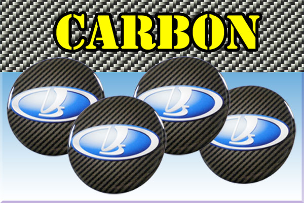 LADA 3d car stickers for wheel center caps СARBON LOOK