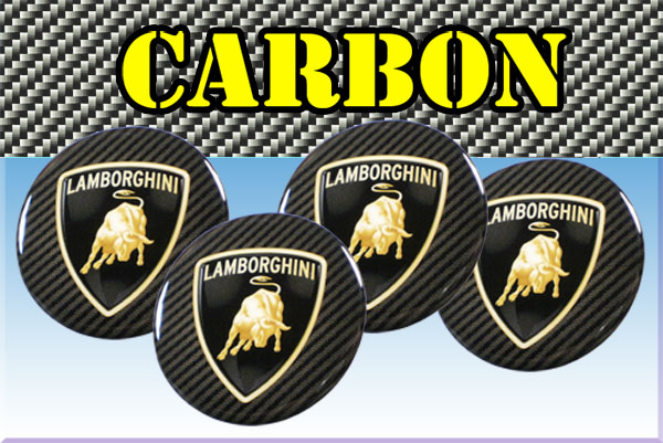 LAMBORGHINI 3d car stickers for wheel center caps СARBON LOOK