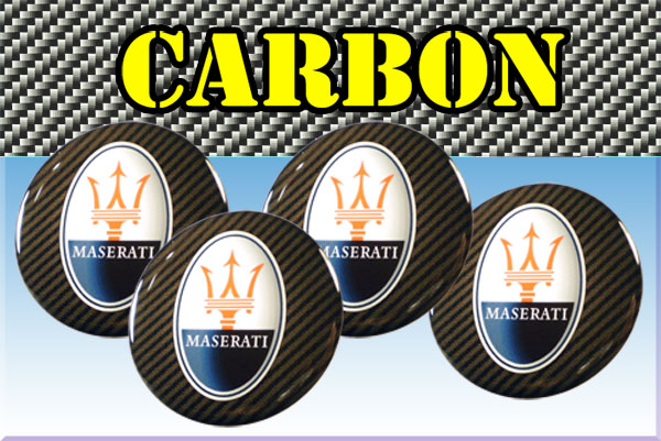 MASERATI 3d car stickers for wheel center caps СARBON LOOK