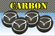 MAZDA 3d car stickers for wheel center caps СARBON LOOK