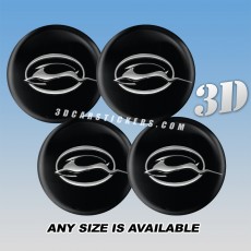 CHEVROLET IMPALA Decals For Wheel Center Caps — Silver Logo/Black Background