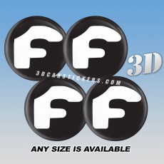 FORGIATO Decals For Wheel Center Caps — White Logo/Black Background