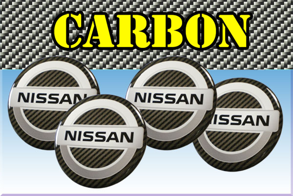 NISSAN 3d car stickers for wheel center caps СARBON LOOK