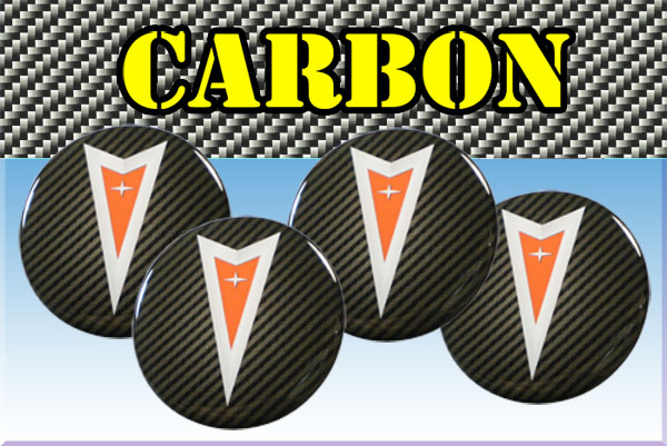PONTIAC 3d car stickers for wheel center caps CARBON LOOK
