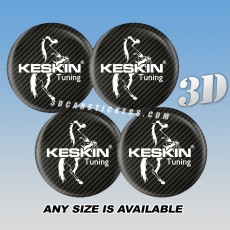 KESKIN Decals For Wheel Center Caps - White logo/Carbon Background