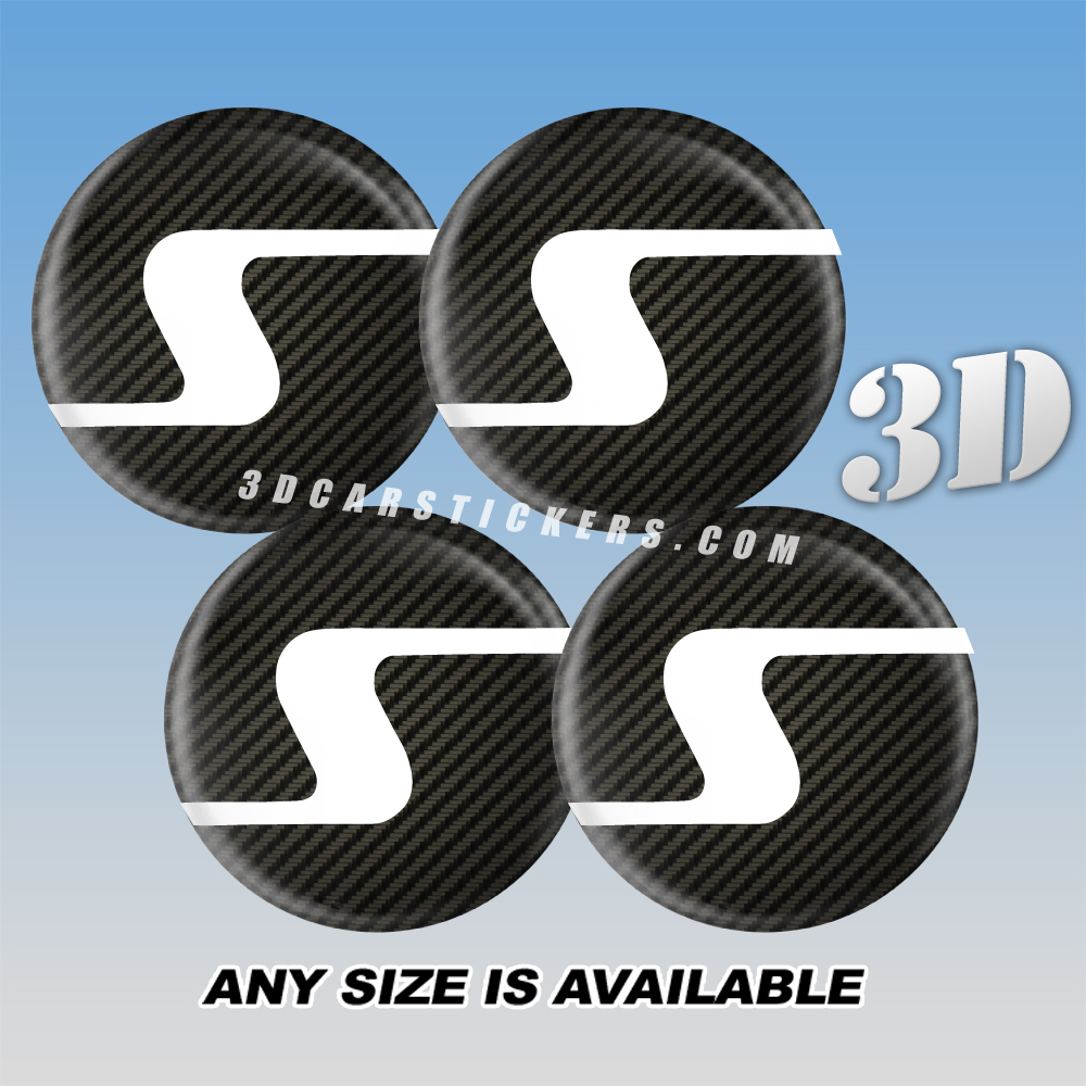 SCHMIDT Decals For Wheel Center Caps - White logo/Carbon Background