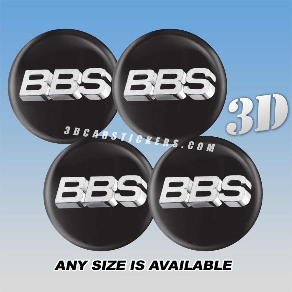 BBS Decals For Wheel Center Caps  | Silver/Black