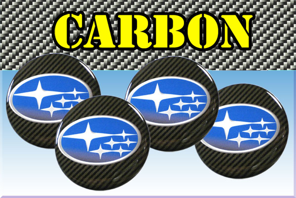 SUBARU 3d car stickers for wheel center caps СARBON LOOK