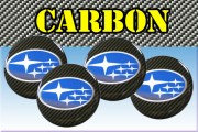 SUBARU 3d car stickers for wheel center caps СARBON LOOK