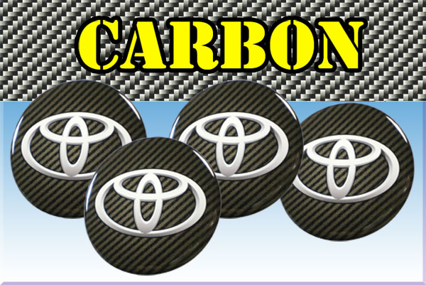 TOYOTA 3d car stickers for wheel center caps СARBON LOOK