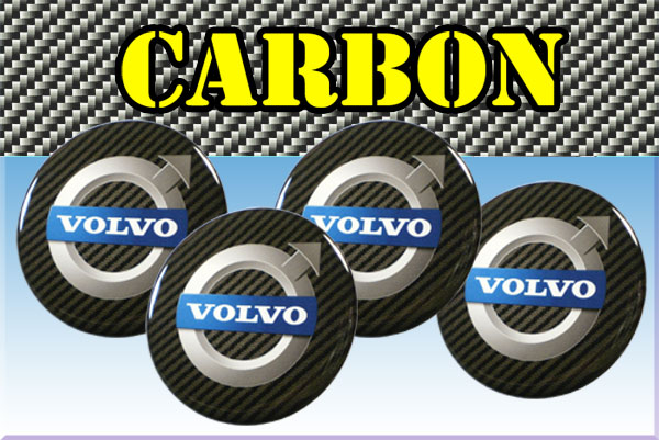 VOLVO 3d car stickers for wheel center caps СARBON LOOK
