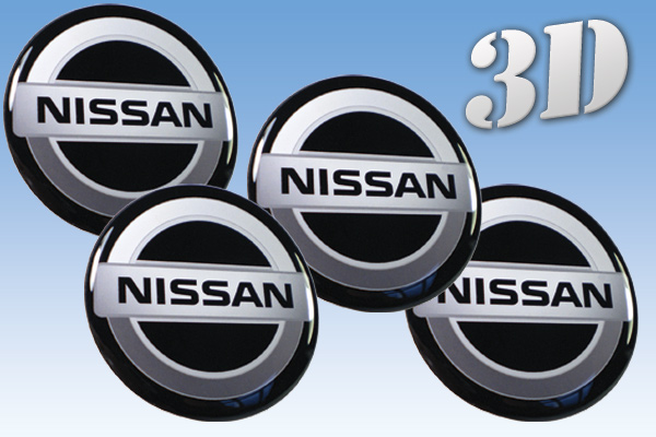 NISSAN 3d car decals for wheel center caps